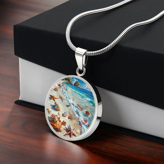 The Coastal Sea Life Circle Pendant Necklace