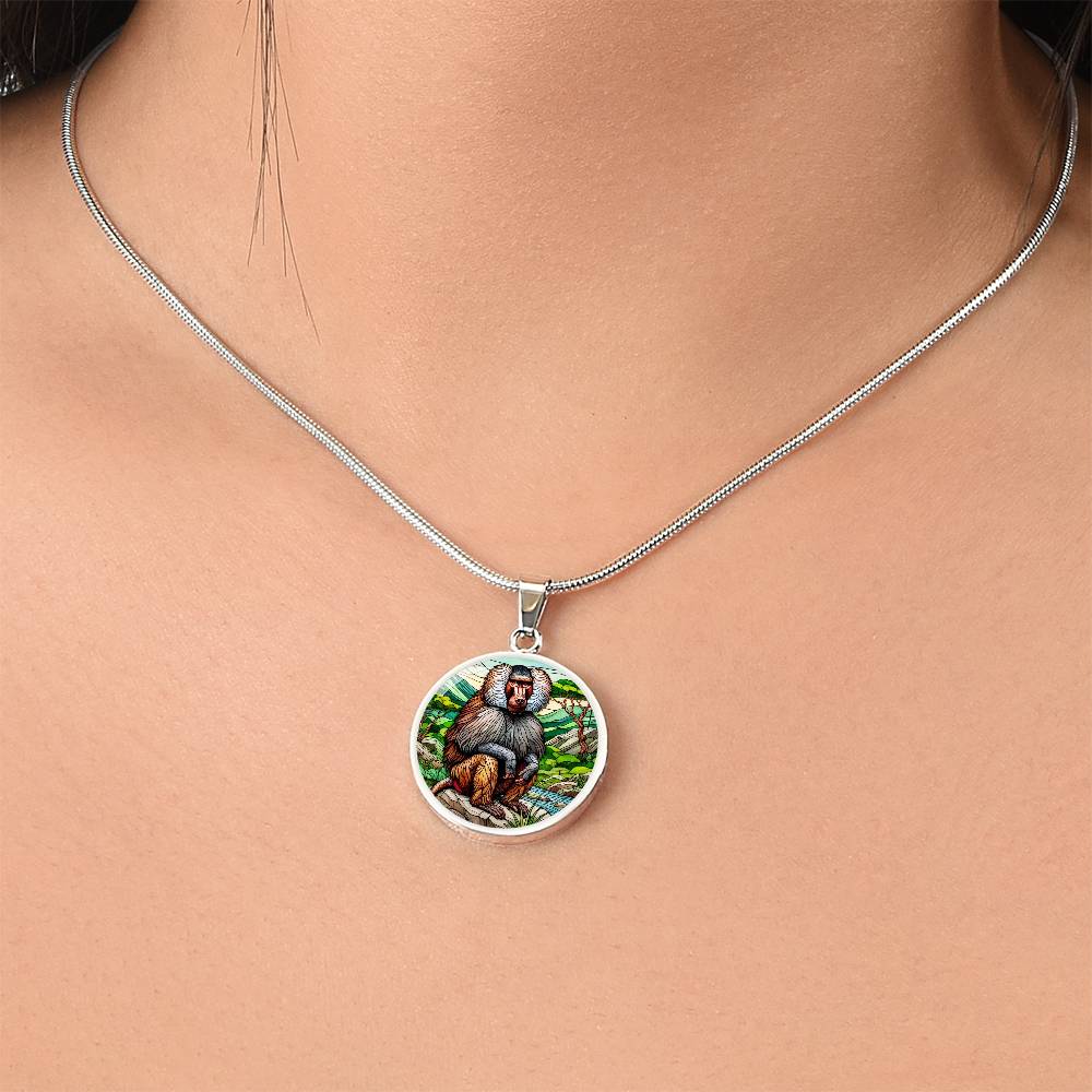 The Baboon Circle Pendant Necklace