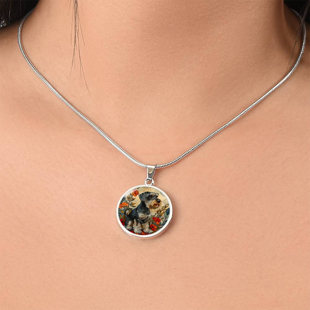 The Floral Schnauzer Pendant Necklace