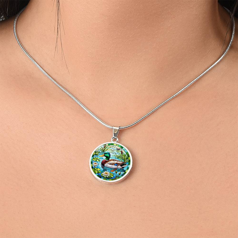 The Mallard Duck Circle Pendant Necklace