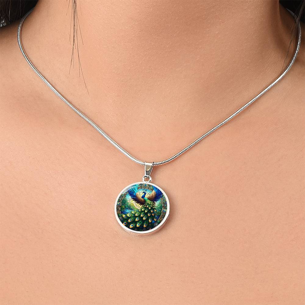 The Peacock Circle Pendant Necklace