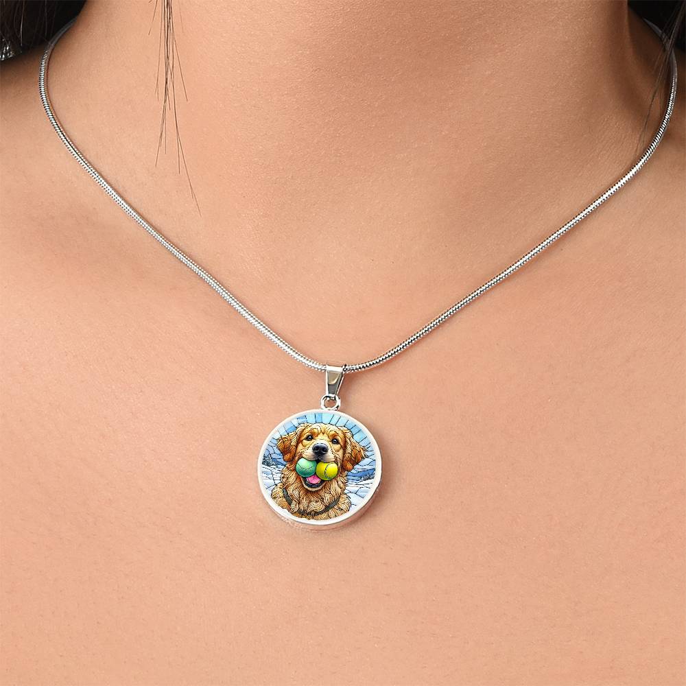 The Tennis Ball Retriever Pendant Necklace