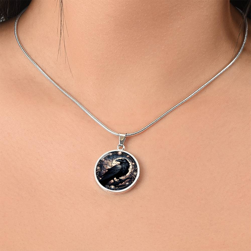 The Raven Circle Pendant Necklace