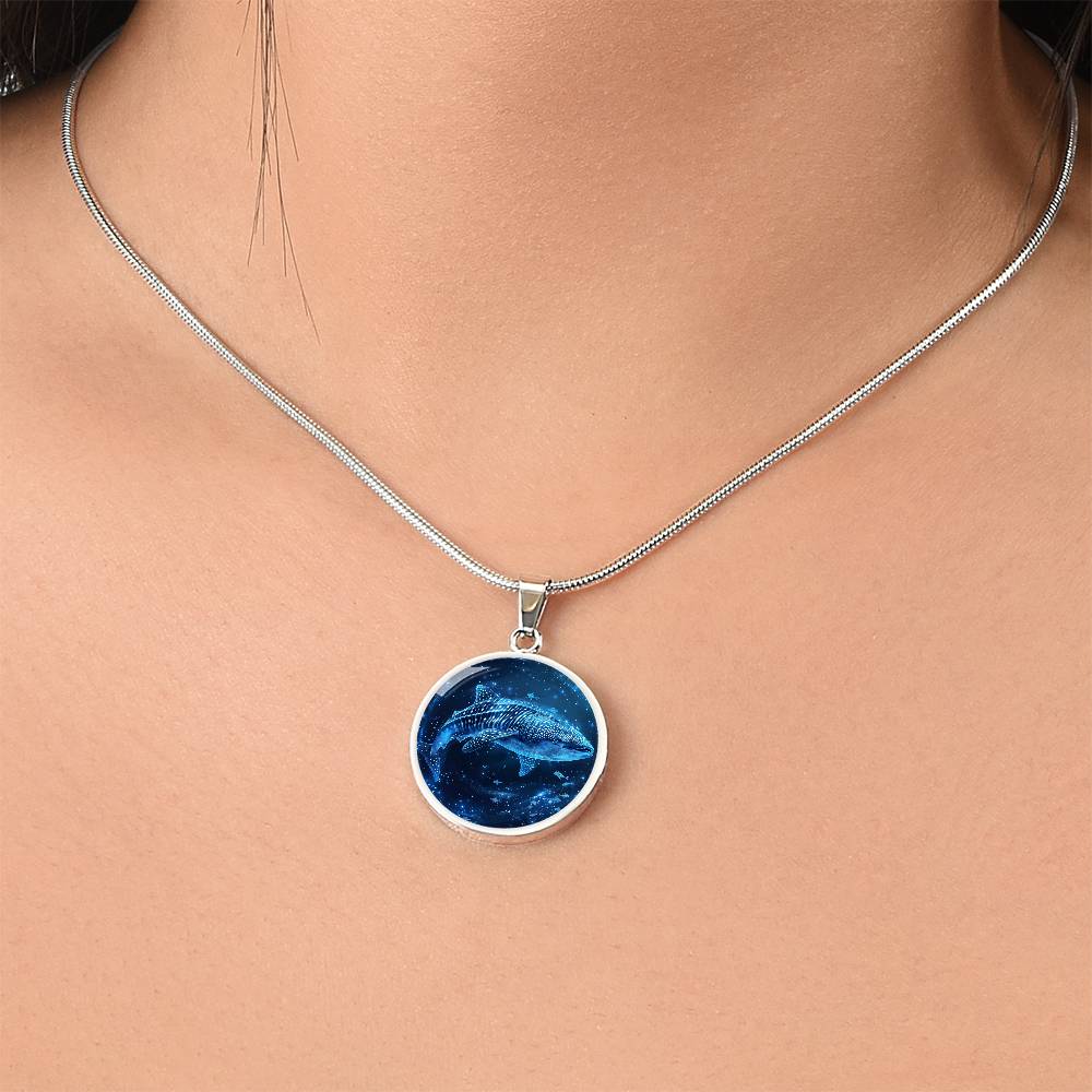 The Starry Seas Whale Shark Circle Pendant Necklace