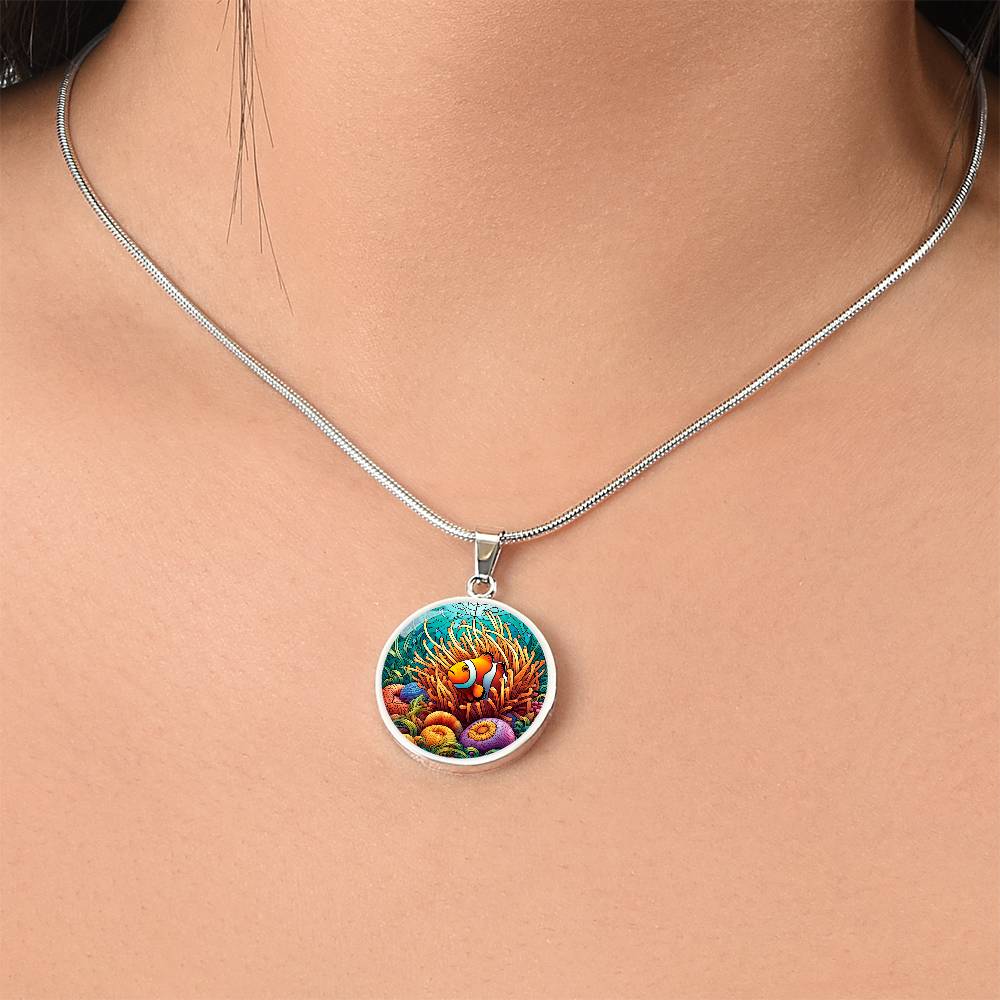 The Clownfish Circle Pendant Necklace