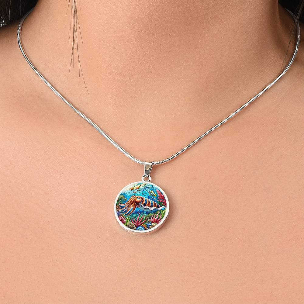 The Cuttlefish Circle Pendant Necklace