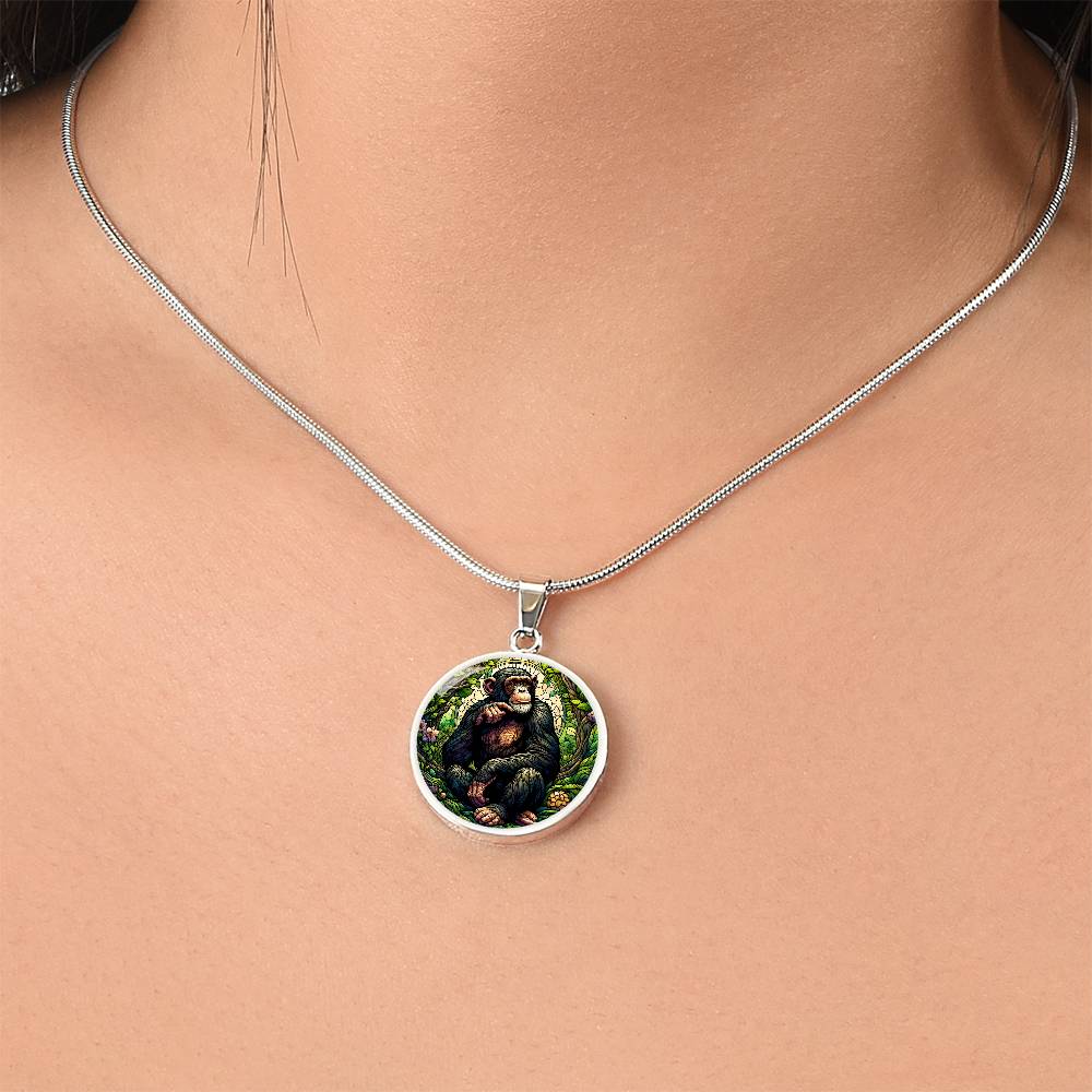 The Chimpanzee Circle Pendant Necklace