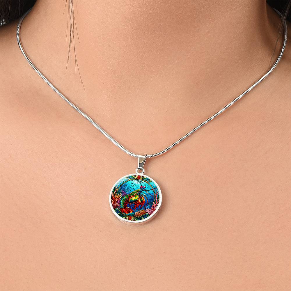 The Mantis Shrimp Circle Pendant Necklace