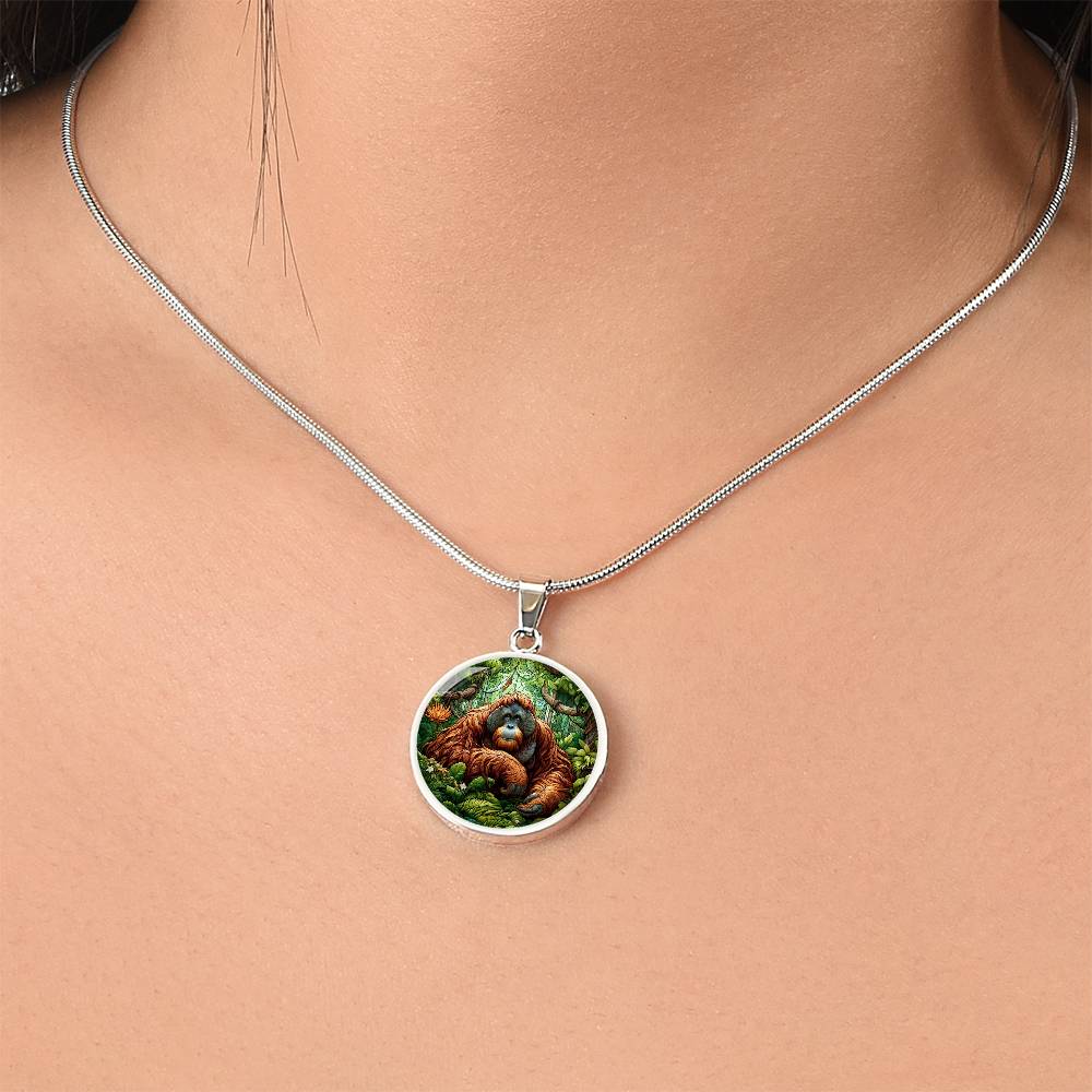 The Orangutan Circle Pendant Necklace