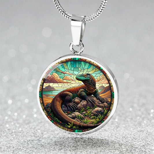 The Komodo Dragon Circle Pendant Necklace