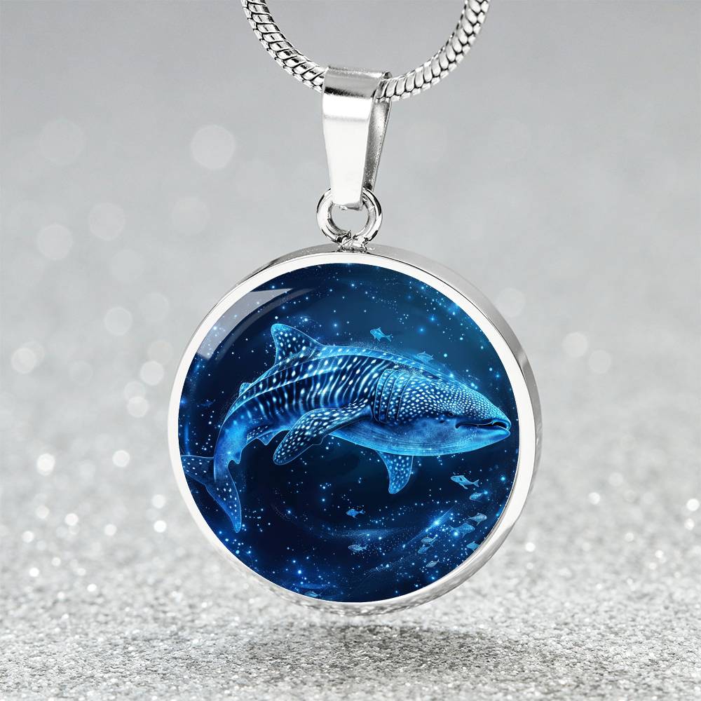 The Starry Seas Whale Shark Circle Pendant Necklace