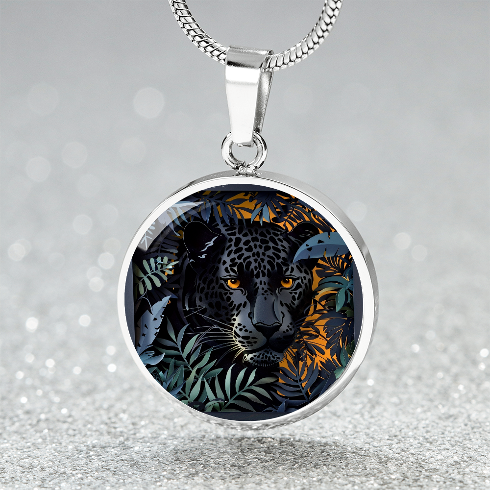 The Panther Circle Pendant Necklace