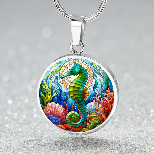 The Seahorse Circle Pendant Necklace