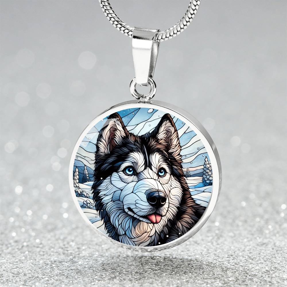 The Snowy Husky Pendant Necklace