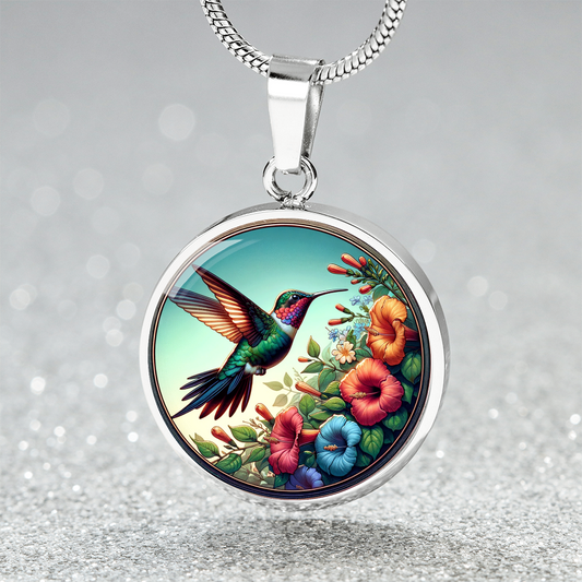 The Hummingbird Circle Pendant Necklace