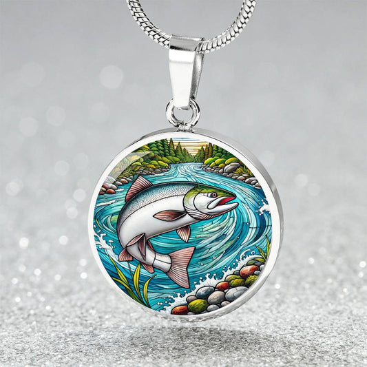 The Salmon Circle Pendant Necklace