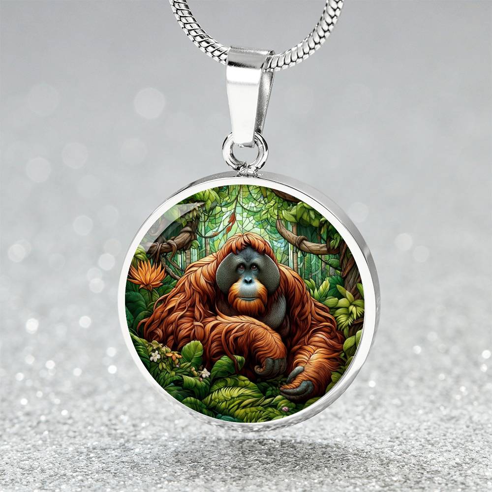 The Orangutan Circle Pendant Necklace