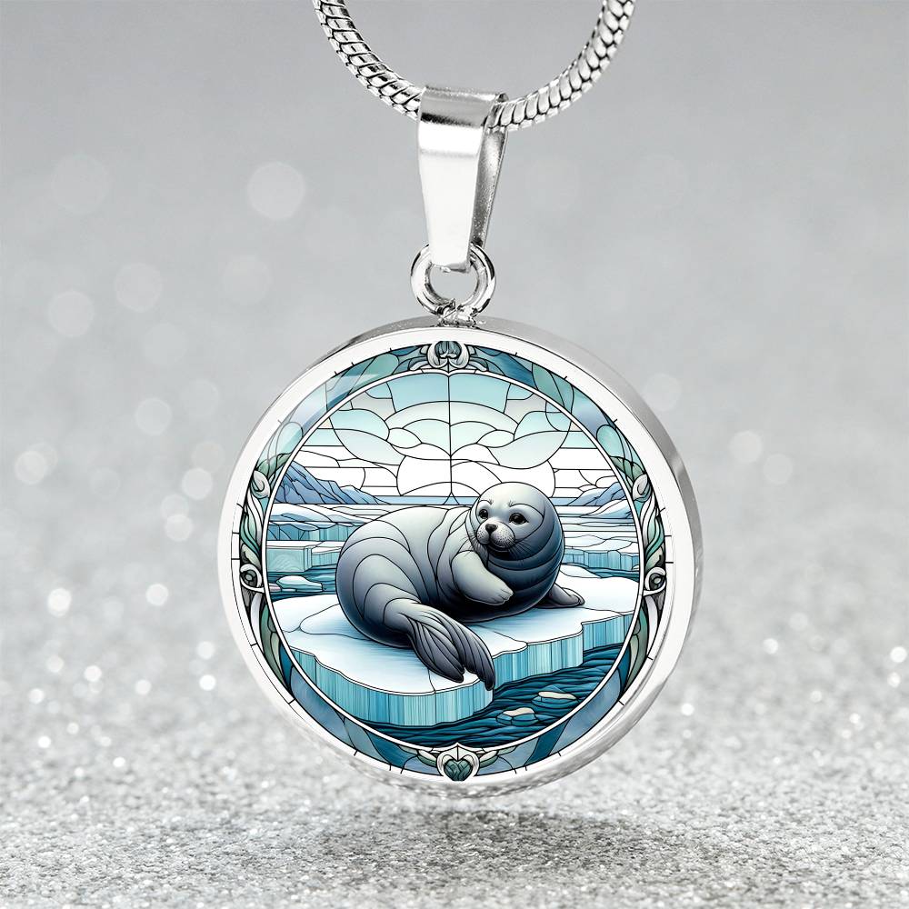 The Iceberg Seal Circle Pendant Necklace