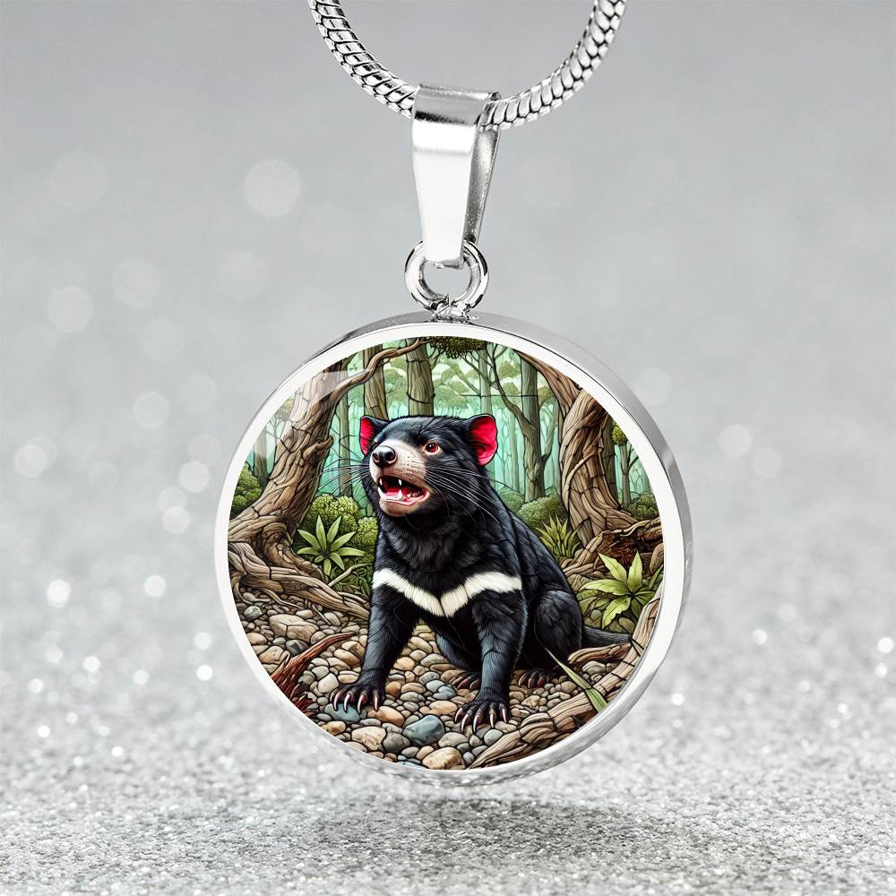 The Tasmanian Devil Circle Pendant Necklace