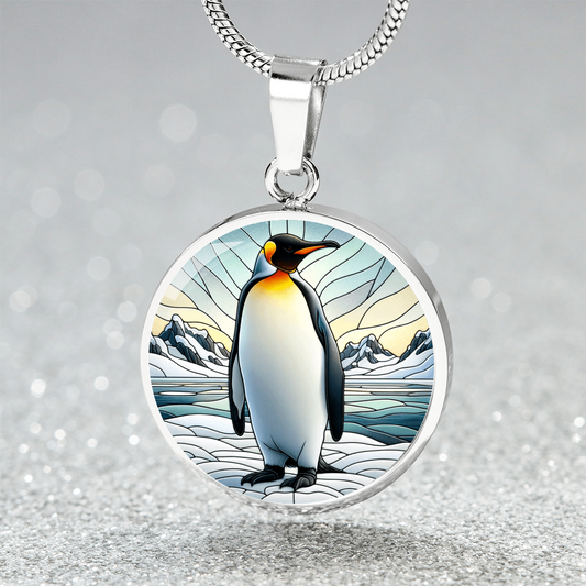 The Emperor Penguin Circle Pendant Necklace