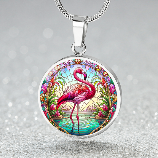 The Flamingo Circle Pendant Necklace