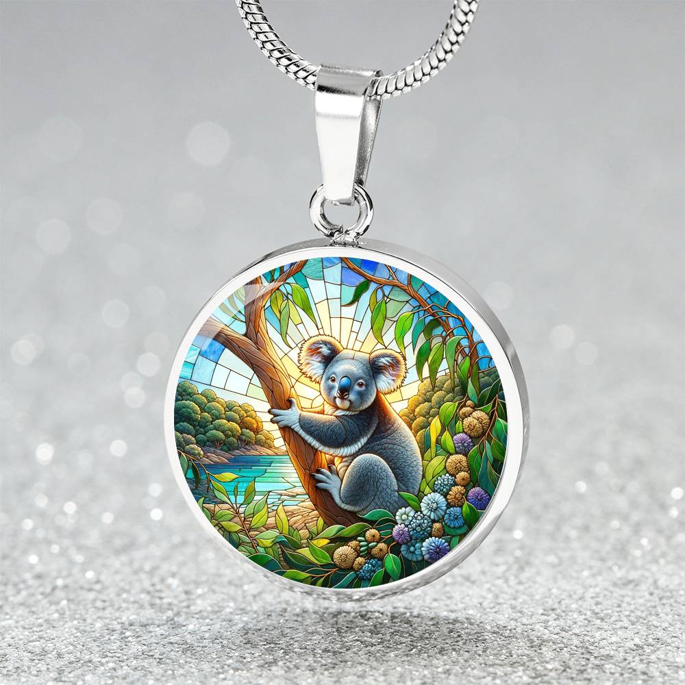 The Koala Circle Pendant Necklace