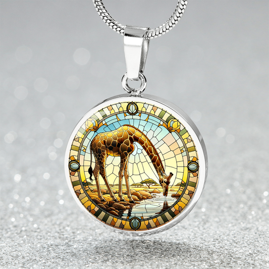 The Giraffe Circle Pendant Necklace