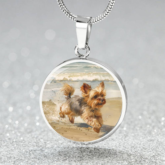 The Beach Yorkie Pendant Necklace