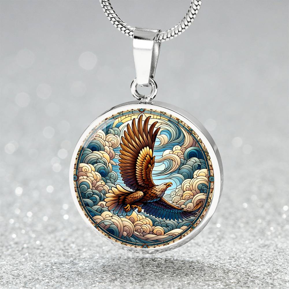 The Majestic Eagle Circle Pendant Necklace