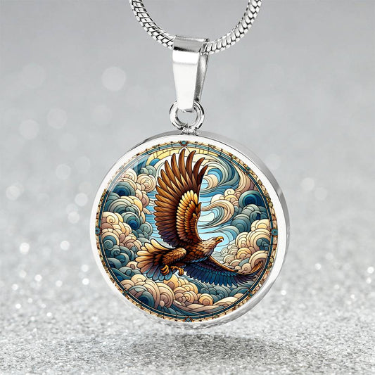 The Majestic Eagle Circle Pendant Necklace