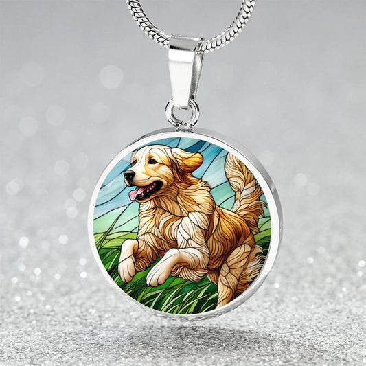 The Leaping Retriever Pendant Necklace