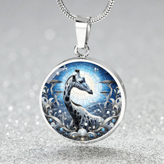 The Celestial Giraffe Circle Pendant Necklace