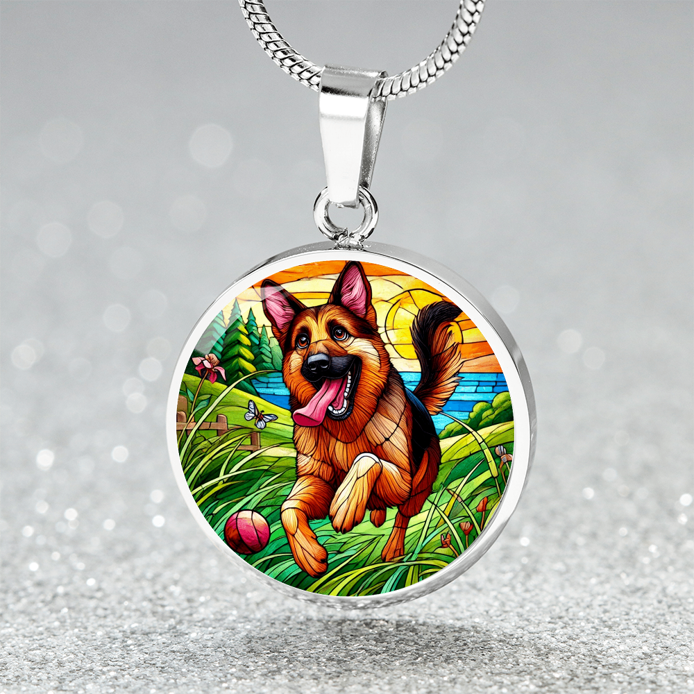 The Happy German Shepherd Pendant Necklace