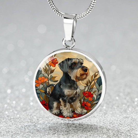 The Floral Schnauzer Pendant Necklace