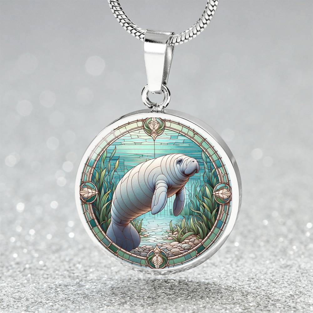 The Manatee Circle Pendant Necklace