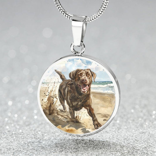 The Beach Labrador Pendant Necklace