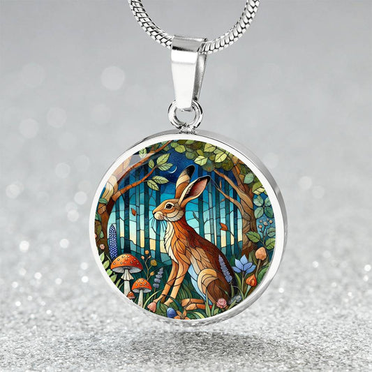 The Woodlands Hare Circle Pendant Necklace