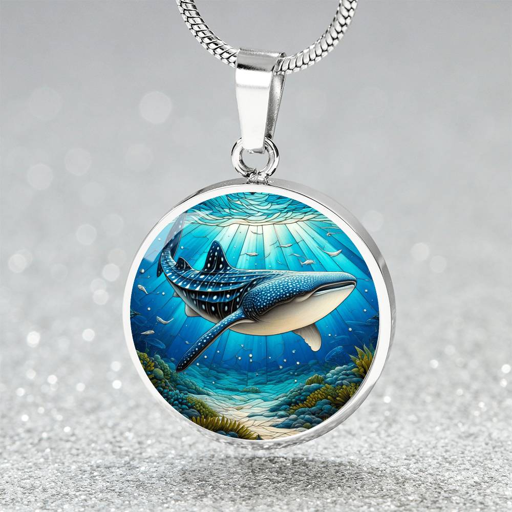 The Reef Whale Shark Circle Pendant Necklace