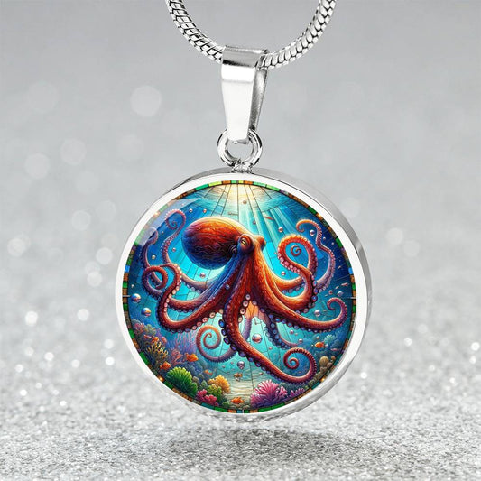 The Octopus Circle Pendant Necklace