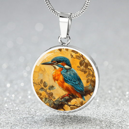 The Vintage Kingfisher Circle Pendant Necklace