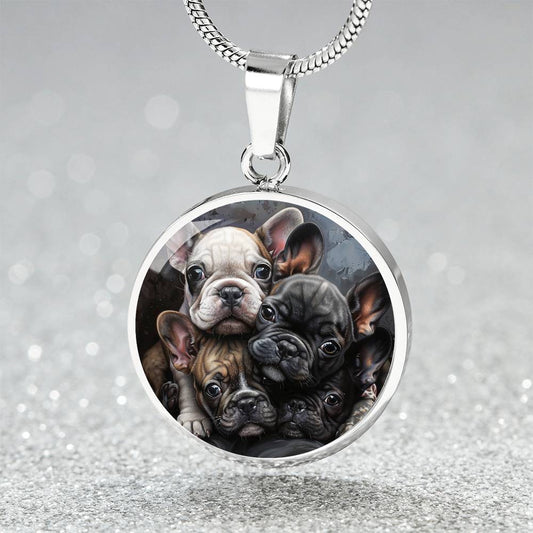 The French Bulldog Puppies Pendant Necklace