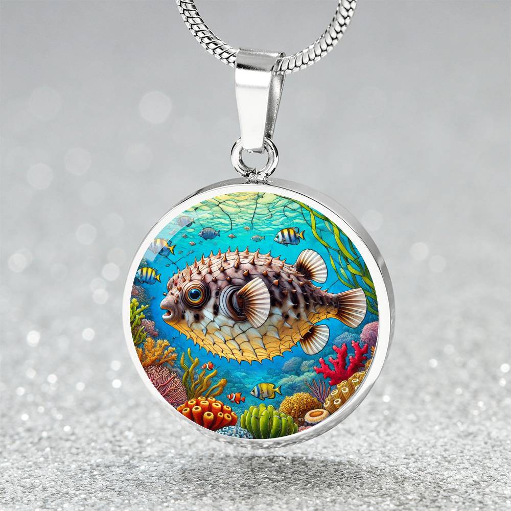 The Pufferfish Circle Pendant Necklace