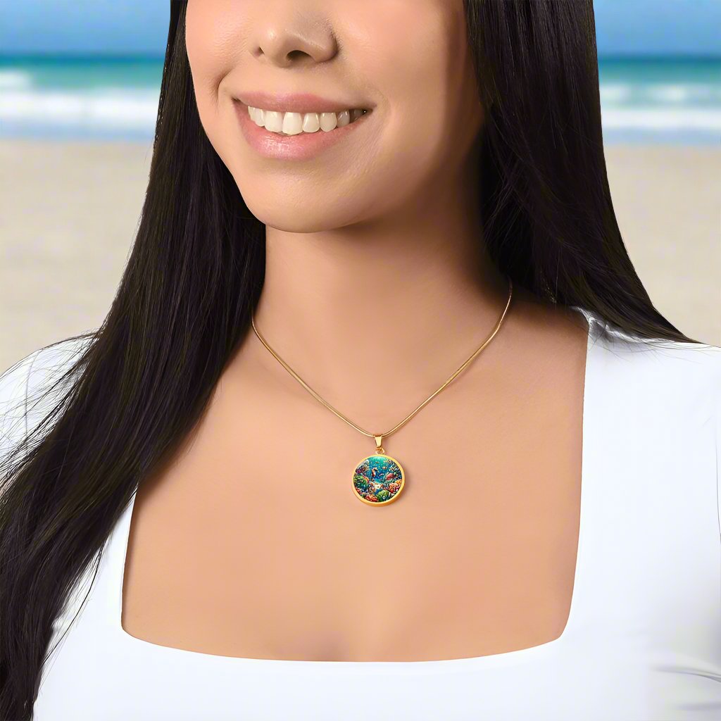 The Coral Reef Circle Pendant Necklace