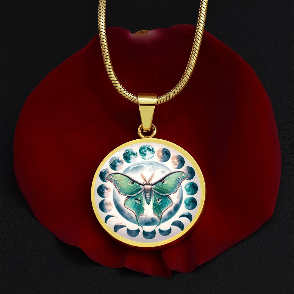 The Luna Moth Circle Pendant Necklace