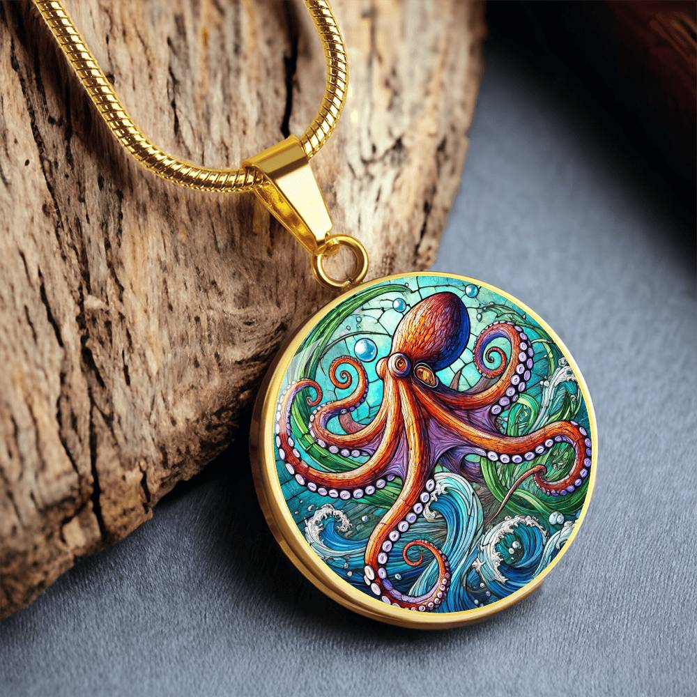 The Deep Sea Octopus Circle Pendant Necklace