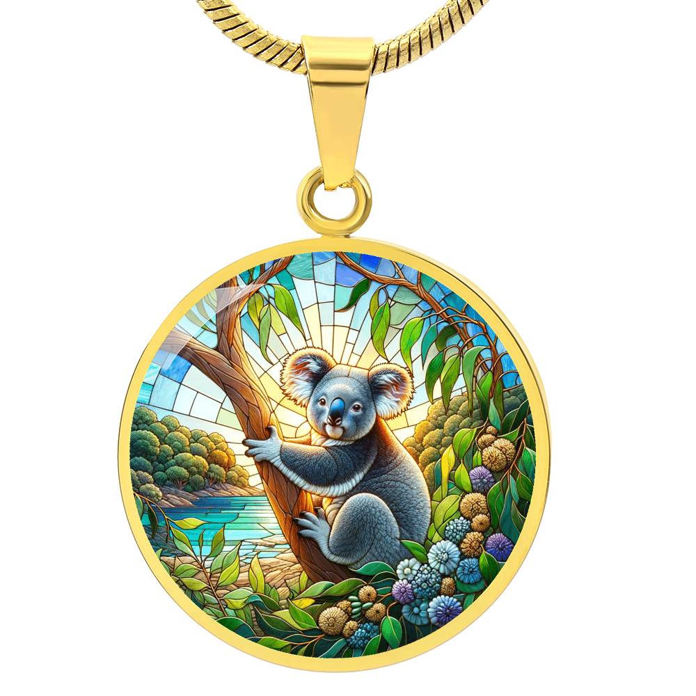 The Koala Circle Pendant Necklace