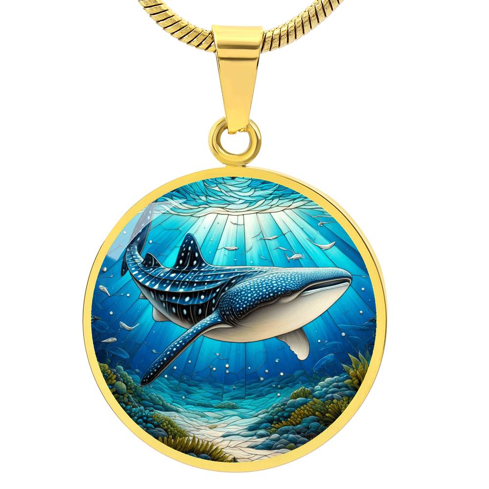 The Reef Whale Shark Circle Pendant Necklace