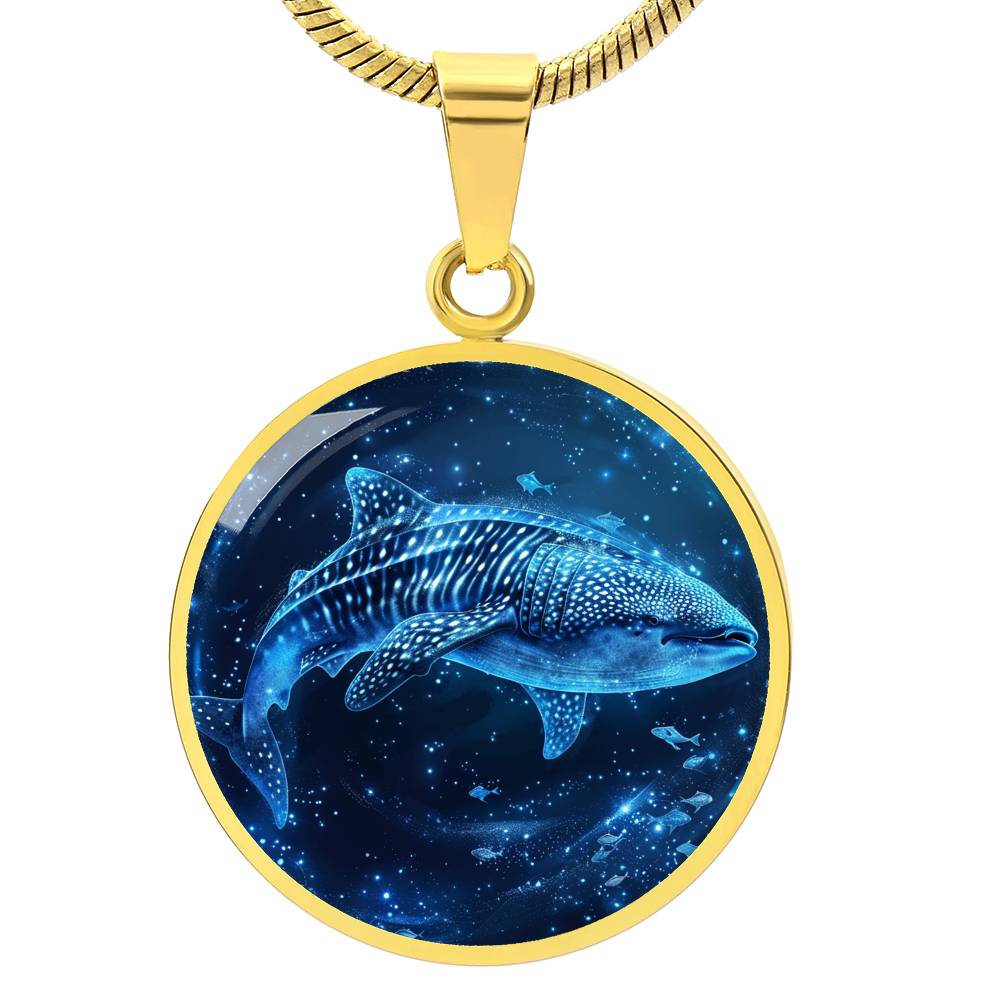 The Starry Seas Whale Shark Circle Pendant Necklace