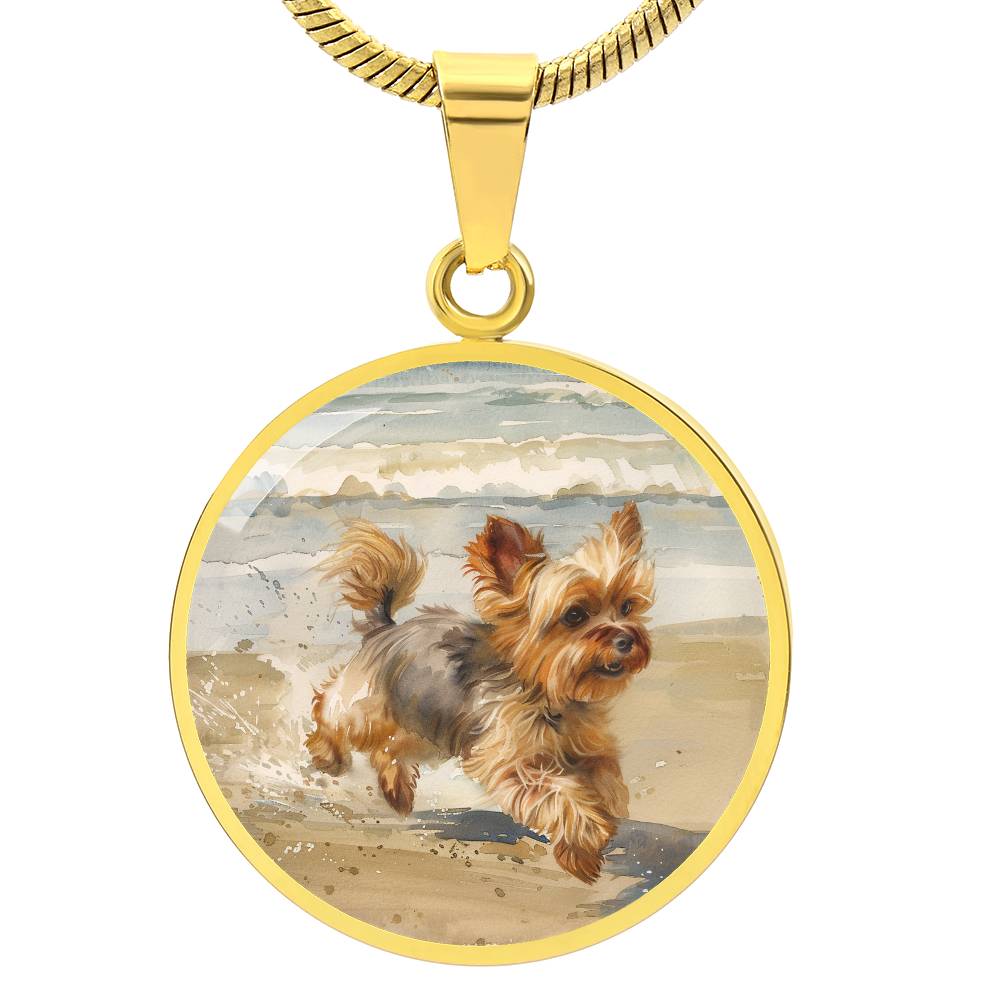 The Beach Yorkie Pendant Necklace