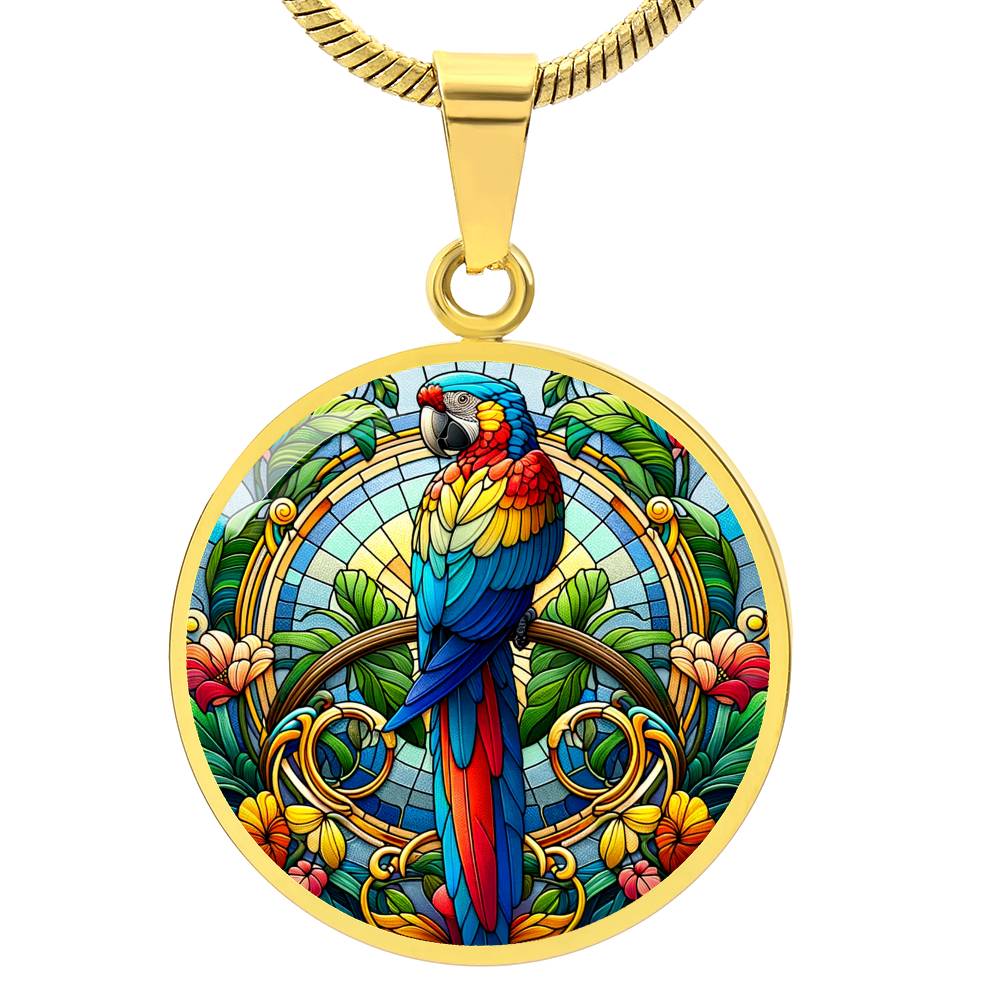 The Macaw Circle Pendant Necklace